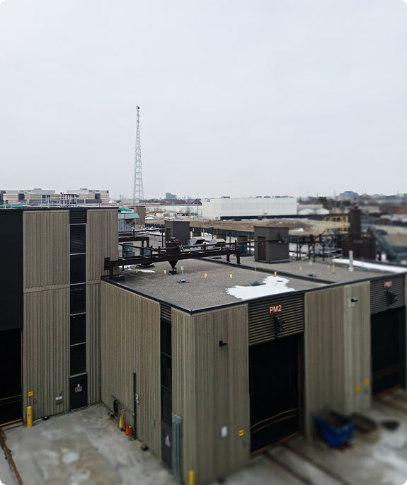 Aerial view of residential homes highlighting roofs for inspection services