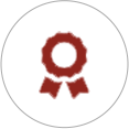 Red rosette ribbon badge icon